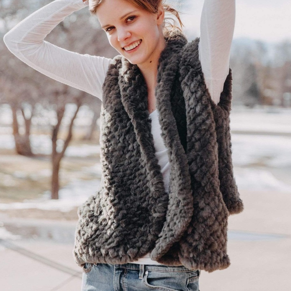 Love Token Trendy Fall Winter Fav Rabbit Fur Vest